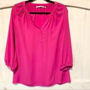 Hot Pink Sheer Long Sleeve Top